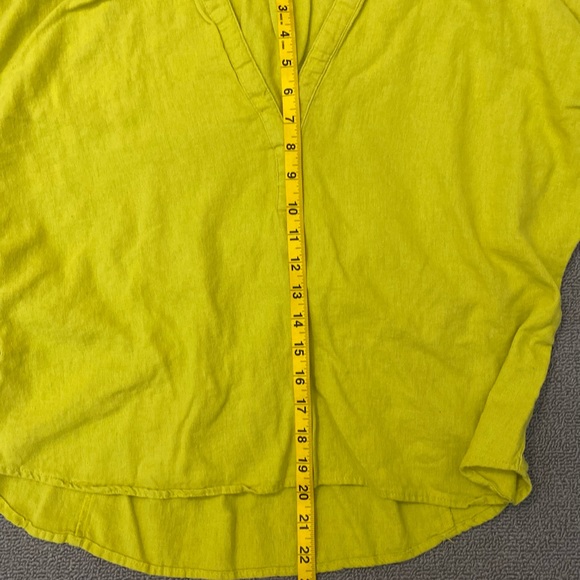Marc New York Bright Yellow Linen Blend Top Lightweight Breathable Bold Spring - Picture 3 of 4